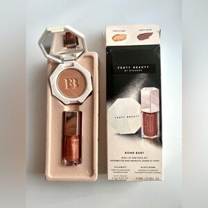 Fenty Beauty Bomb Baby Set Highlighter Hustla Baby Gloss Bomb Lip Fonts Glow NIB